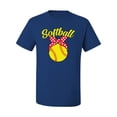 thumbnail image 2 of Wild Bobby, Cute Ribbon Bow Softball Mom Gift, Mother's Day, Men Graphic T-Shirt, Royal, 2XL, 2 of 3