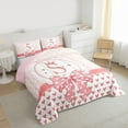 thumbnail image 3 of jejeloiu Cute Cartoon Bowtie Bedding Comforter Set,Pink Loves Crown Twin Comforter Sets,First Letter S Bedding Set For Girls,Super Cozy Room Decor Reversible,2 Pieces, 3 of 8