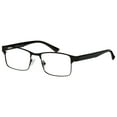 thumbnail image 2 of M+ Mens Rectangular Flat Metal Reading Glasses 3.25 Ash in Classic Matte Black, 2 of 12