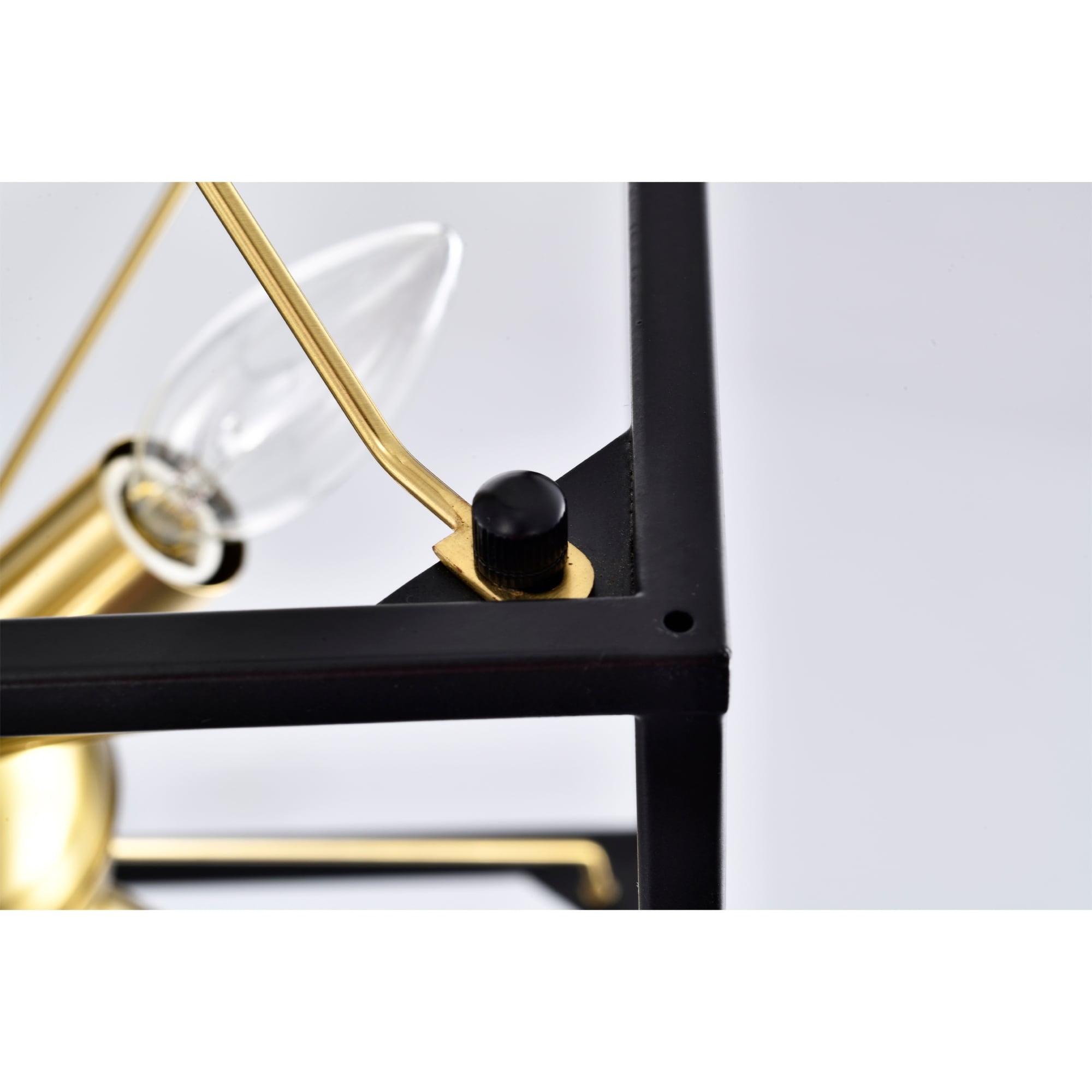 Snowgaze 12 in. 9-Light Indoor Matte Black and Gold Finish Chandelier with Light Kit