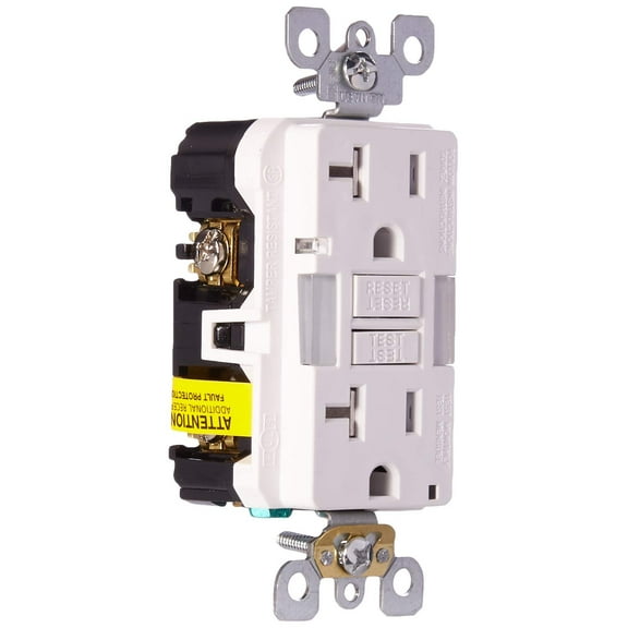 Leviton GFCI Outlet with Guidelight, 20 Amp, Self Test, Tamper-Resistant with LED Indicator Light, Replaces Plugged in Night Light, GFNL2-W, White