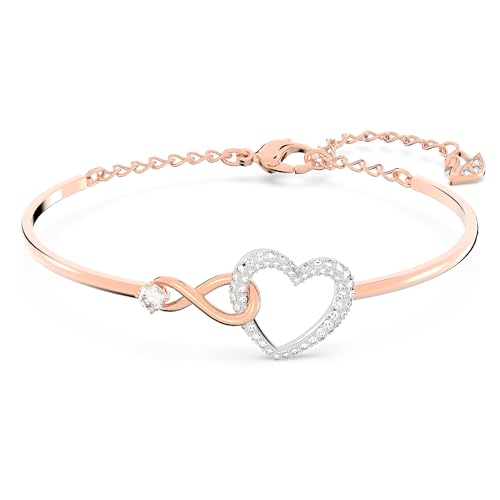 Swarovski Infinity Heart Bangle - White - Mixed Metal Finish - 5518869