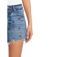thumbnail image 5 of No Boundaries Juniors’ High Rise Destructed Midi Denim Shorts, 5 of 5