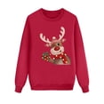thumbnail image 2 of QTSHPN Family Matching Outfits Christmas Long Sleeve Cute Deer Print Hoodless Pullover Sweatshirt Blouse Soft Cozy Sweatshirt, 2 of 3
