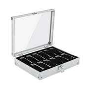 Portable Aluminum 12 Slots Watch Storage Case Container Organizer Watch Holder