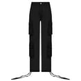 thumbnail image 5 of Frostluinai Womens Cargo Pants Elastic Wasit Casual Wide Leg Pants Baggy Solid Color Y2K Straight Leg Pants Streetwear Pants with Pocket, 5 of 7