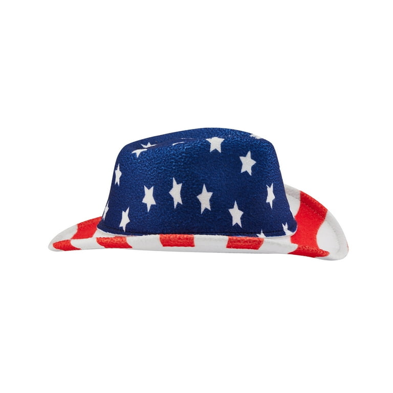 Large straw beach hat, July 4th American flag hat