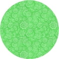 thumbnail image 1 of Ahgly Company Indoor Round Patterned Neon Green Area Rugs, 4' Round, 1 of 6