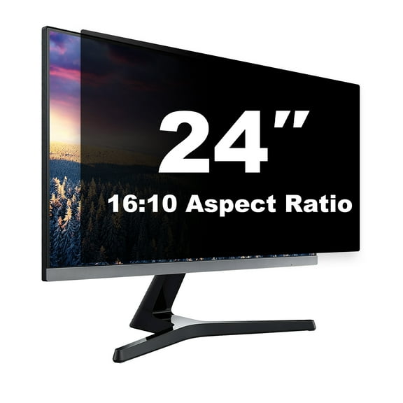 Pozlle 24 Inch Computer Privacy Screen Shield for 16:10 Widescreen Desktop Monitor - Anti-Glare Blue Light Privacy Filters and Anti Spy Privacy Screen Protector Film