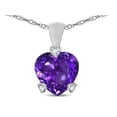 thumbnail image 2 of Star K� 7mm Genuine Amethyst Small Heart Shape Love Pendant Necklace, 2 of 9
