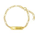 thumbnail image 1 of 14k Yellow Gold Unisex Adjustable Girls Name ID Bracelet Engravable Heart Tag, 1 of 6