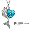 thumbnail image 7 of Kripyery Lady Necklace Elegant Ideal Gift Fashion Jewelry Mermaid Faux Crystal Love Heart Clavicle Necklace for Daily Life, 7 of 7