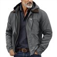 thumbnail image 2 of Wutalume Men's Solid Color Hooded Sweatshirt Jacket with Zipper Pockets, Casual Cardigan Style for Everyday Wear, Ideal for Outdoor Activities and Comfortable Lounging at Home,Gray M, 2 of 5