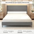 thumbnail image 4 of SIBEDS Full Size Bed Frame with LED Light, Modern Wingback Headboard, Noise Free, No Box Spring Needed, Easy Assembly, Gray Woodgrain, 4 of 5