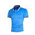 thumbnail image 2 of Sunloudy Hombres Verano Slim Fit Camisa, Contraste Color Solapa Manga Corta Casual Tops para Novio, Marido, Padre Sunloudy moda, 2 of 6