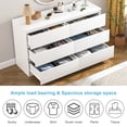 thumbnail image 3 of Demi Bonn 6 Drawer Double Dresser, Modern 6 Chest of Drawers with Deep Drawers, Wide Storage Organizer Cabinet for Living Room, White, 3 of 9