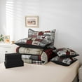 thumbnail image 5 of Homewish Rustic Dog Duck Twin Bedding Sets 7-Piece for Men, Jungle Hunting Bedding Comforter Set, Vintage Grey Red Patchwork Reversible Sheet Sets, Breathable Home Decor, 5 of 7