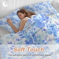 thumbnail image 5 of Blue Flowers Bedding 3 Piece Duvet Cover Set Twin Size, Watercolor Summer Botanical Floral Soft Microfiber Comforter Cover with Zipper Closure & Pillowcases, Wrinkle & FadeResistant Quilt Cover, 5 of 9