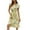 Yellow, variant on IROINNID Wedding Guest Dresses For Women Loose Short-Sleeved Round Neck Printed Pleated Dress