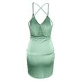 thumbnail image 4 of LSLJS Women's Holiday Summer Sexy Solid Color Sleeveless Strap Irregular Bottom Dress Short Skirt, 4 of 5