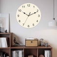 thumbnail image 2 of Wall Clock Cream Clocks PVC Silent Non-Ticking Battery Operated Decorative Solid Color Round Clock for Home Living Room Kitchen Bedroom Office School Wall Decor 10 Inch, 2 of 9