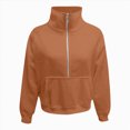 thumbnail image 4 of TOWED22 Girls Half Zip Sweatshirt Solid Fleece Quarter Zip Pullover Hoodis Fall Clothes for Teen Girls Thumb Hole,13-14 Y, 4 of 5