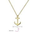 thumbnail image 3 of Bling Jewelry Womens Minimalist Nautical Boat Anchor Pendant Necklace 14K Gold Plated Silver 16", 3 of 4
