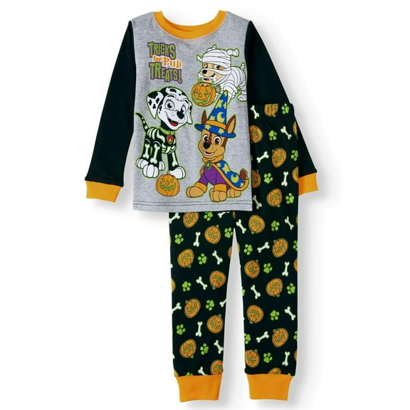 Paw Patrol 2 PC Halloween Long Sleeve Tight Fit Cotton Pajama Set Boy Size 5T