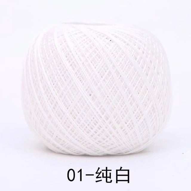 Zhuge Thin Yarn,8#Lace thread, 50g 1 roll, Long-Staple Cotton Yarn for Handcrafts, Knitting Small Items, Soft & Anti-Pilling, Fade-Resistant,Ideal for DIY Projects,white