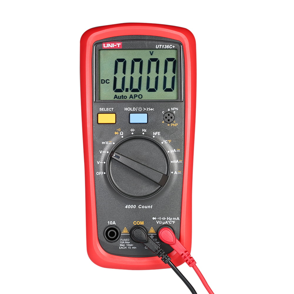UT136C AC DC Voltage Current Multimeter Ohm Resis hFE Hz Temp Meter