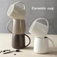 thumbnail image 5 of Injueey Taza de café resistente a altas temperaturas para desayuno de té de agua de leche de cerámica con taza con asa regalo de negocios Mostrada Negro 301-400ml, 5 of 6