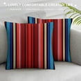 thumbnail image 3 of Creowell  Cinco de Mayo Throw Pillow Cushion Cover, Mexican Serape Colorful Stripes Vertical Lines Latino Design Illustration, Decorative Square Accent Pillow Case, 3 of 5