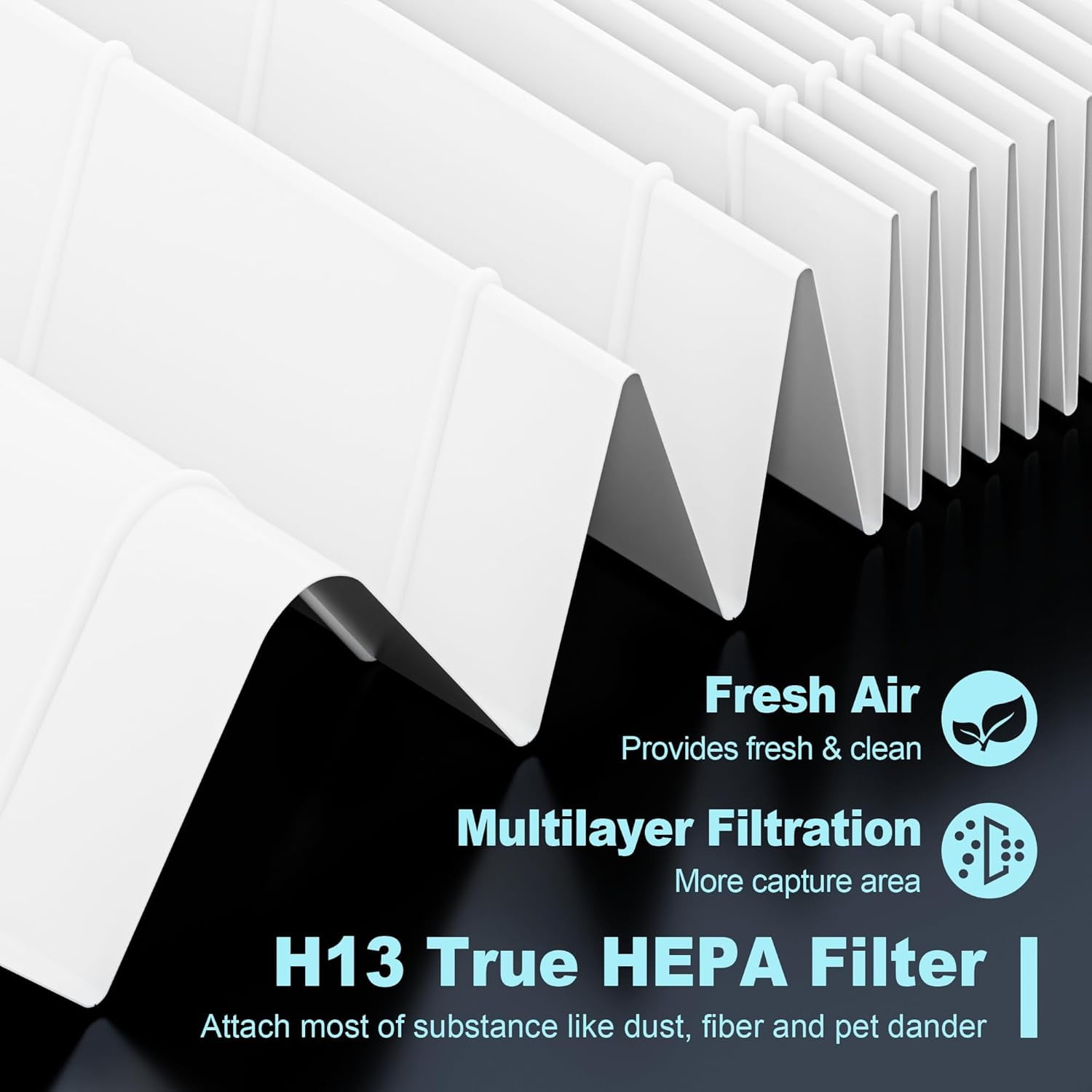HPA300 HEPA Filter Replacement for Honeywell HPA300 Series Air Purifiers HPA300, HPA300VP, HPA304 HPA3300, Replace HRF-R3 (6 Ture HEPA R Replacement Filters + 8 Activated Carbon Pre-Filter)