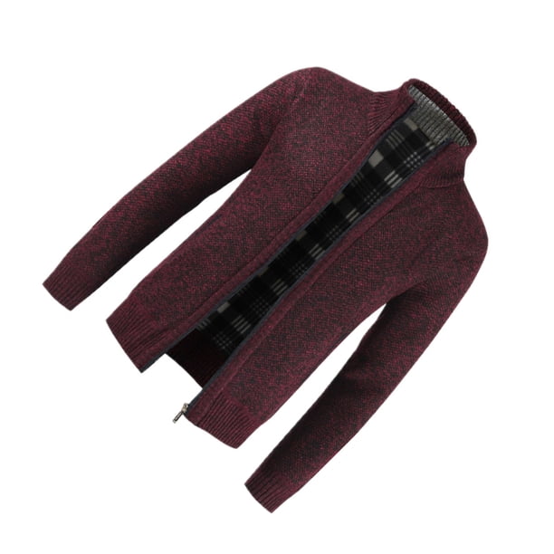 Minnieouse Manténgase cálido y cómodo, suéter hecho punto, cárdigan, suéter hecho punto poliéster de moda para hombres Abrigos y chamarras azufaifo rojo 4XL