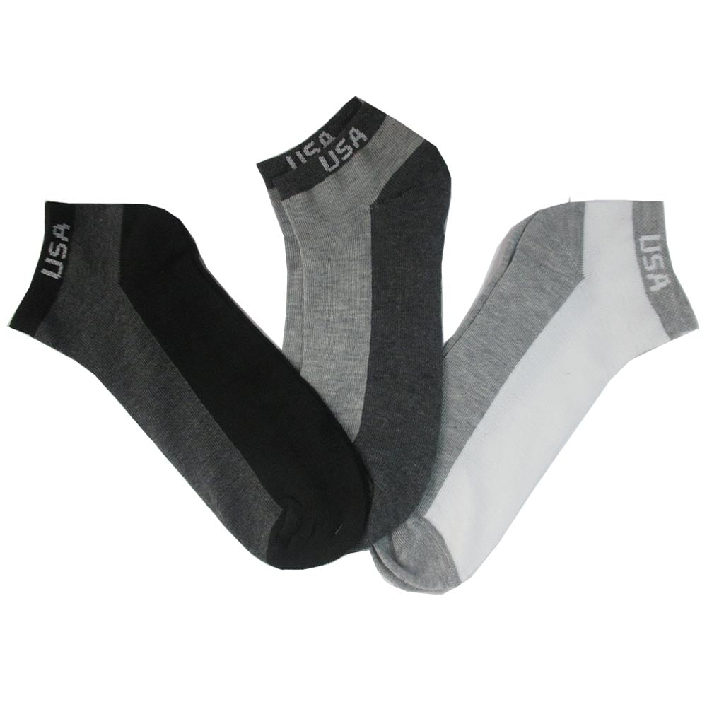 3 Pairs Ankle Quarter Crew Mens Stretchy Socks Low Cut Size 9-11 Sport 6 Styles