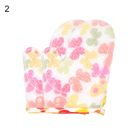 

Meizhencang Baking Mitts Heat Resistant Non-Slip Silicone Cotton Liner Double-layer Oven Gloves for Kitchen