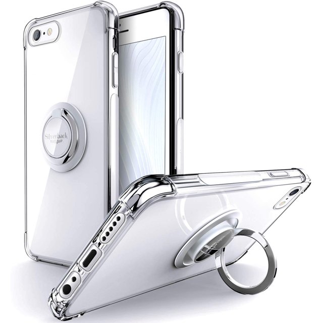 Silverback pour iPhone 6s Plus Étui Transparente avec Support Anneau, Étui iPhone 6 Plus, Protection Souple TPU Absorbant les Chocs