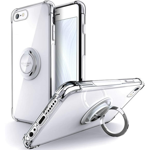 Silverback for iPhone 6s Plus Case Clear with Ring Kickstand, iPhone 6 Plus Case, Protective Soft TPU Shock -Absorbing