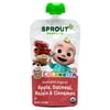 CoComelon Sprout Organic Baby Food, Stage 2 Pouch, Apple Oatmeal Raisin with Cinnamon, 3.5 Oz Pouch