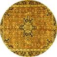 thumbnail image 1 of Ahgly Company Machine Washable Indoor Round Persian Yellow Traditional Area Rugs, 6' Round, 1 of 4