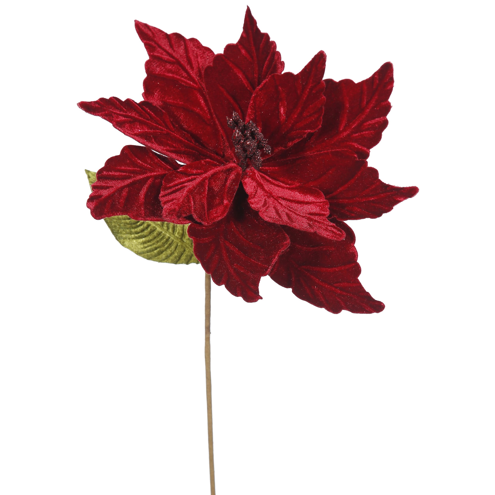 Vickerman 22" Burgundy Poinsettia Vickerman 12" Flower 6/Bag