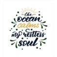thumbnail image 3 of Saying Duvet Cover Set, Ocean Calms My Restless Soul Cursive Typography Marine Related Lettering, Decorative 3 Piece Bedding Set with 2 Pillow Shams, King Size, Emerald and Orange, by Ambesonne, 3 of 3