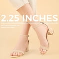 thumbnail image 2 of ELElax Heels for Women Open Toe Ankle Strap Chunky Heel Sandals 2.25 Inch Leather Low Heeled Sandal Casual Party Wedding Event Summer Shoes，Apricot,Size 8, 2 of 6