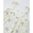 thumbnail image 6 of 6 Months Baby Girls Dress 12 Months Girls Sleeveless Dress Flower Print Off-the-shoulder Infant Girls Solid Color Summer Halter Dress White, 6 of 8