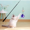thumbnail image 1 of Cat Toys Interactive Feather Wand, Usavan 360° Rotating Spring Bells Cat Teaser, Replaceable Colorful Feathers Catnip Stick for Kittens Exercise Training Play, 1 of 6