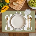 thumbnail image 4 of Easter Bunny Placemats Set of 6, Cute Rabbit Family Vintage Green Abstract Placemats for Dining Table, Place Mats for Kitchen Tabletop, Waterproof Wipeable Dining Table Mats Set, 4 of 9
