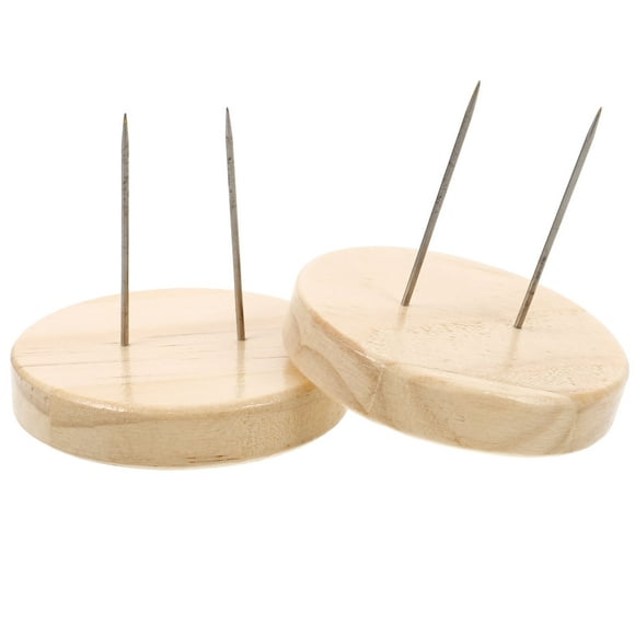 Shisuyan 2 Pcs Présentoir à Poupées Crochet Présentoir de Base en Argile Supports de Poupées en Bois Double-pin Support de Poupées Crochet