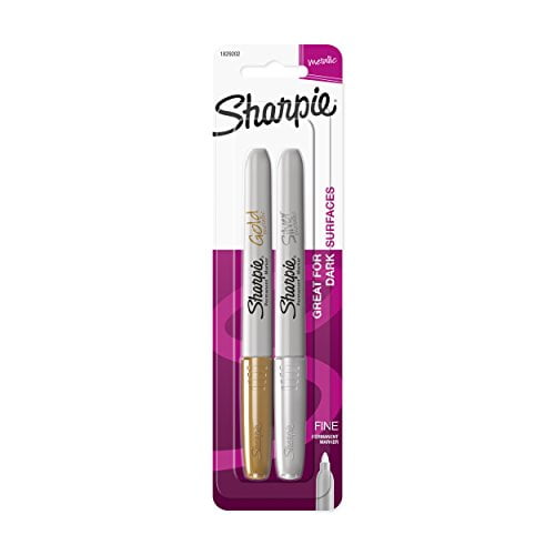 Sharpie 1829202 Metallic Fine Point Permanent Marker, Assorted Colors, 2-Pack