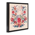 thumbnail image 3 of Stupell Industries Symmetrical Folk Flowers & Birds Floral Painting Black Floater Framed Canvas Art Print Wall Art, 25 x 25, 3 of 9