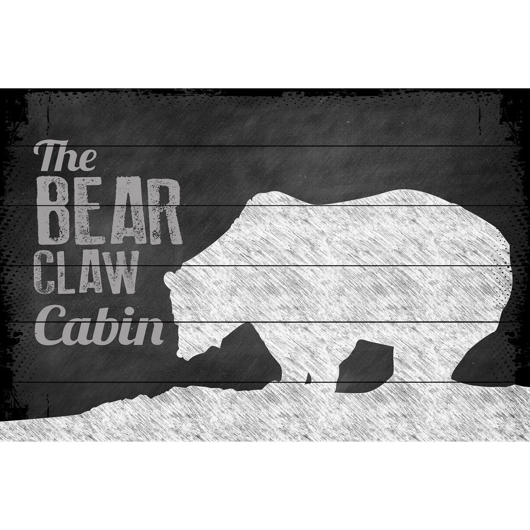 Marmont Hill "Bear Claw Cabin" Painting Print on White Wood